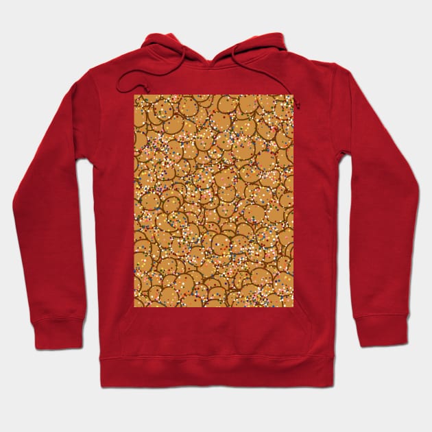 Italian Struffoli Sprinkle Doughnut Pattern Hoodie by Art by Deborah Camp